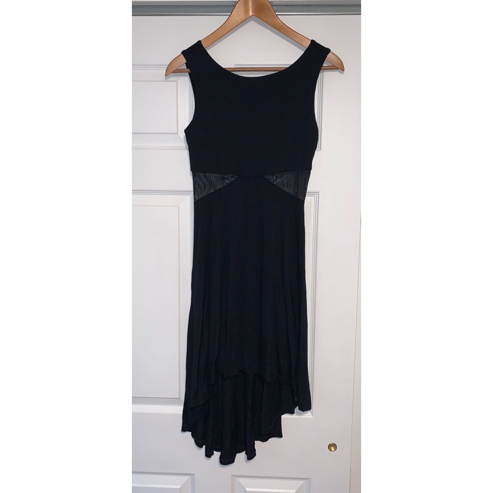🟣Forever 21 black high low sheer dress medium